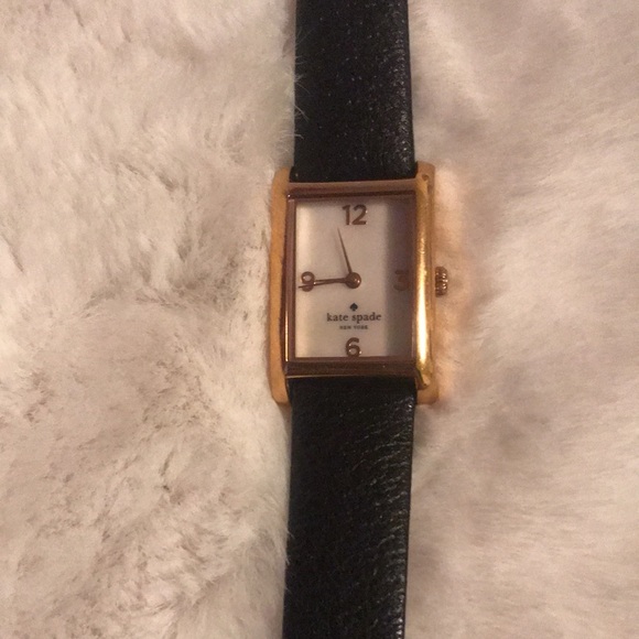KATE SPADE ladies black leather watch - Picture 2 of 7